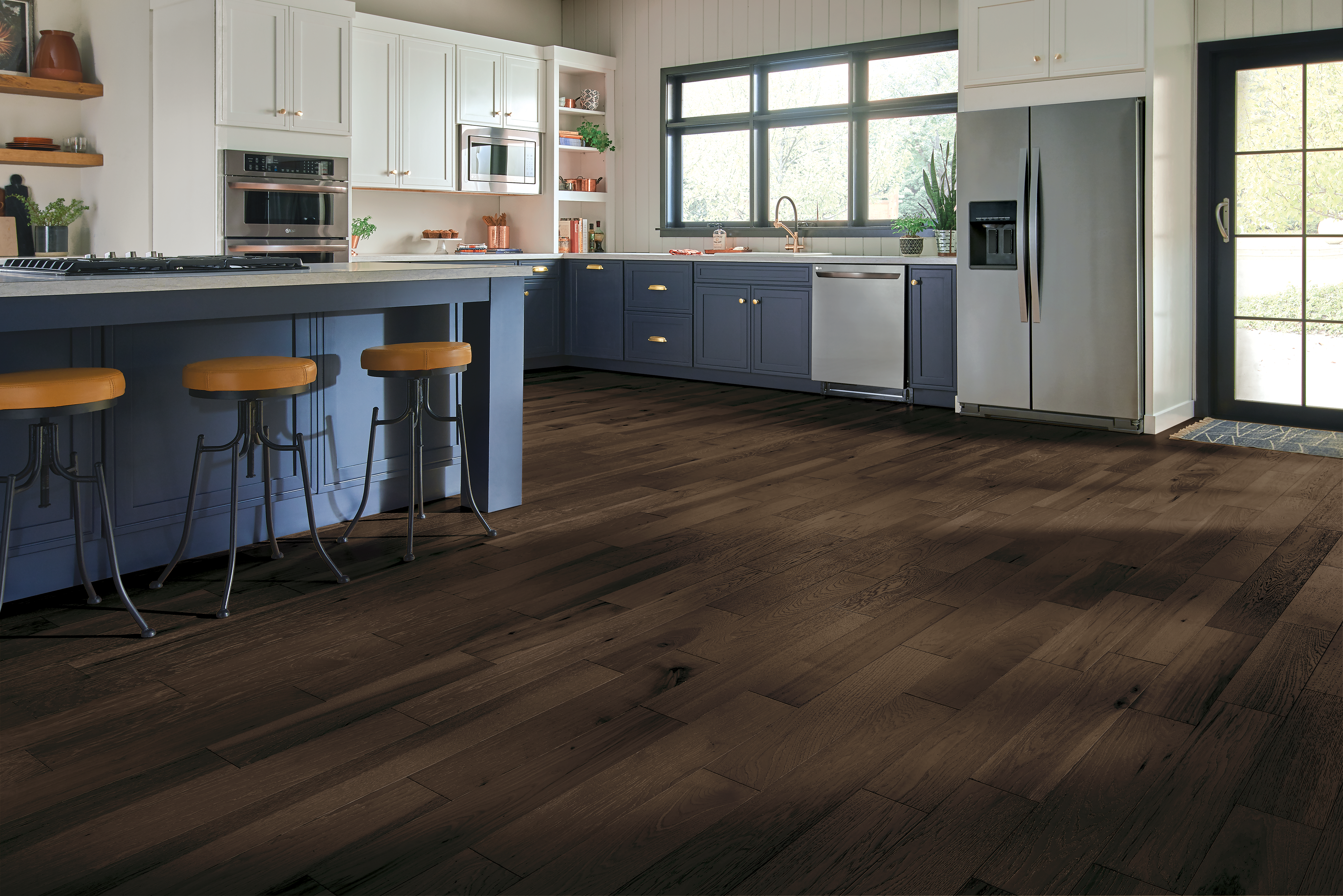 Bruce Black Brown 5" Hickory Engineered Hardwood Flooring | Floors & Baths Pro's