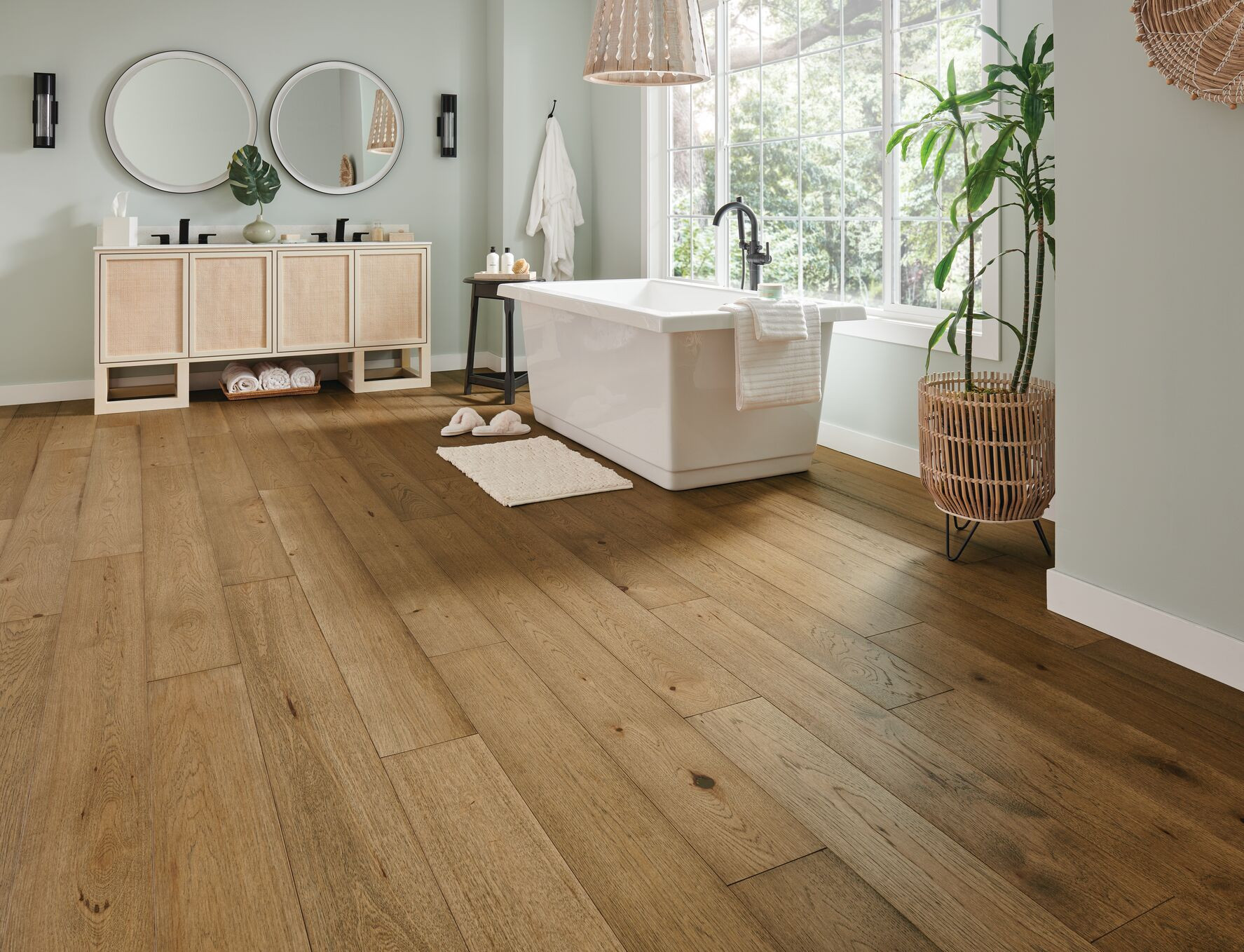 Bruce Calming Tea 7-7/16" Hickory Engineered Hardwood Flooring | Floors & Baths Pro's