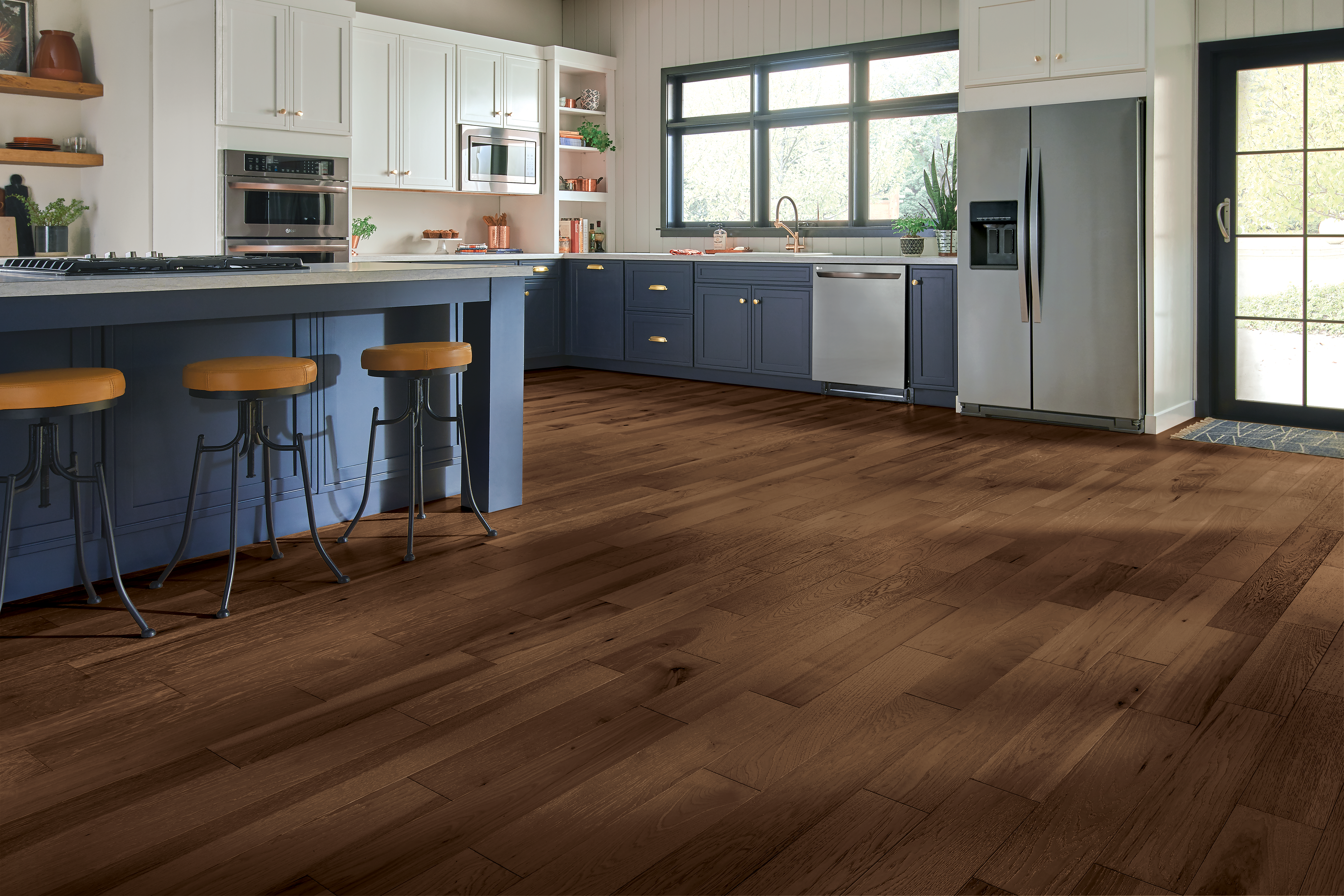 Bruce Medium Brown 5" Hickory Engineered Hardwood Flooring | Floors & Baths Pro's