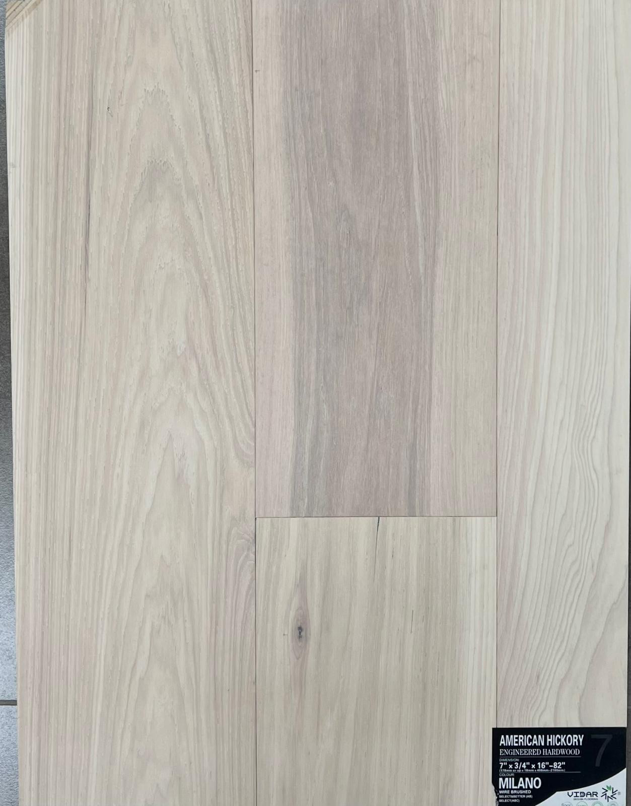 engineered hardwood clearance 8" x 3/4" Milano - ABC Grade Engineered American Hickory Collection Hardwood Flooring | Floors & Baths Pro's