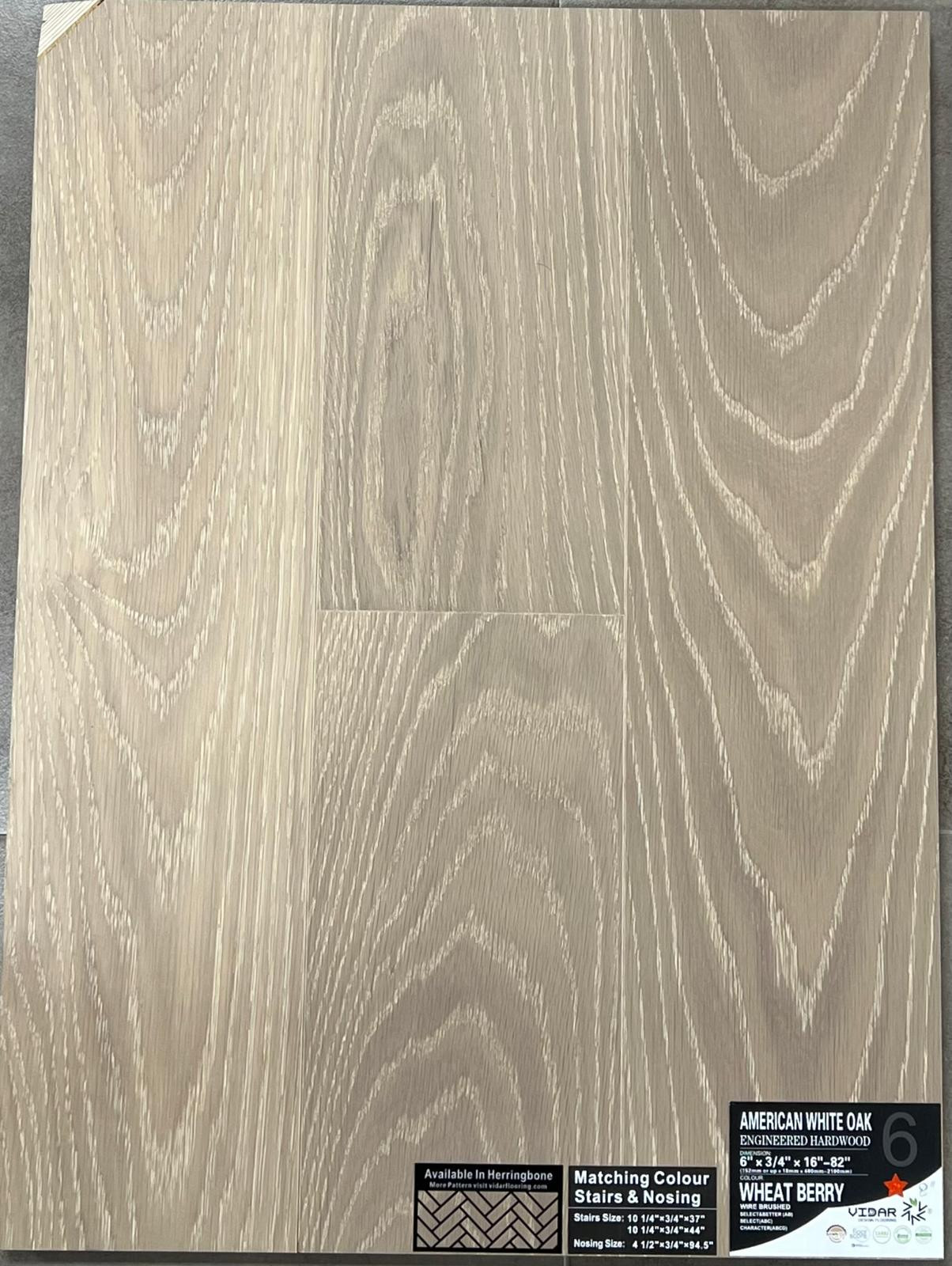 engineered hardwood clearance 8" x 3/4" Wheat Berry - ABCD Grade Vidar American Oak Engineered Hardwood Flooring | Floors & Baths Pro's